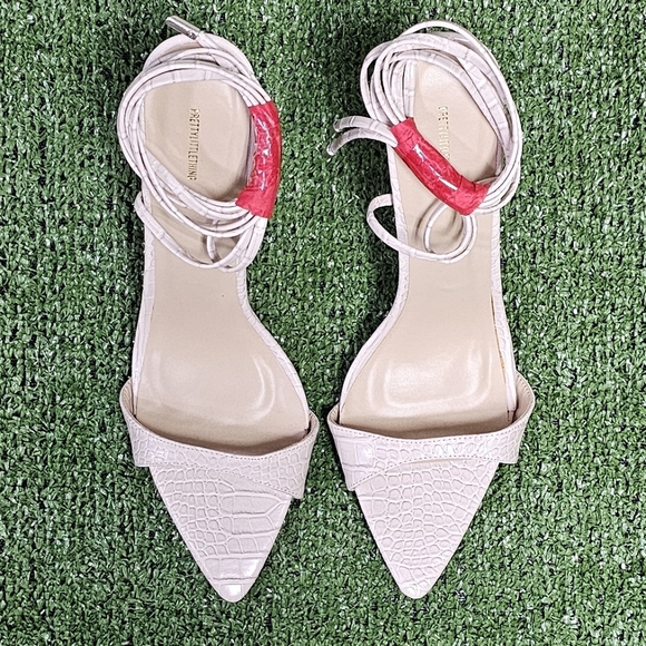 PRETTYLITTLETHING | CROC EMBOSSED HIGH ANKLE/CALF LACE STILETTOS - Picture 6 of 16